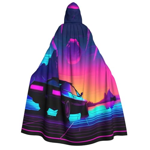 IPPONGET Retrowave Bilderdruck, Unisex, Kapuzenumhang für Erwachsene, für Halloween, Cosplay, Renaissance, Messen, mit Kapuze IPPONGET Retrowave Bilderdruck, Unisex, Kapuzenumhang für Erwachsene, für Halloween, Cosplay, Renaissance, Messen, mit Kapuze von IPPONGET