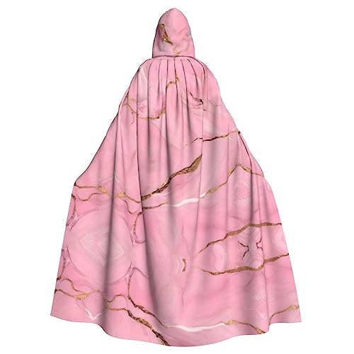 IPPONGET Rosa Marmor-Texturdruck, Unisex, volle Länge, mit Kapuze, gruseliges Halloween-Kostüm, Zubehör, mittelalterlicher Hexen-Vampir IPPONGET Rosa Marmor-Texturdruck, Unisex, volle Länge, mit Kapuze, gruseliges Halloween-Kostüm, Zubehör, mittelalterlicher Hexen-Vampir von IPPONGET