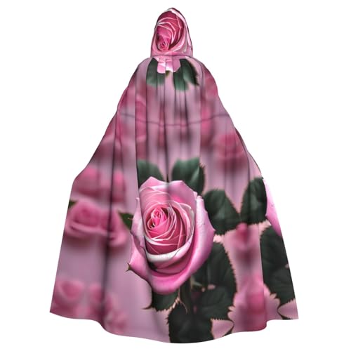 IPPONGET Rosa und Rosen-Druck, Unisex, volle Länge, mit Kapuze, gruseliges Halloween-Kostüm, Zubehör, mittelalterlicher Hexen-Vampir IPPONGET Rosa und Rosen-Druck, Unisex, volle Länge, mit Kapuze, gruseliges Halloween-Kostüm, Zubehör, mittelalterlicher Hexen-Vampir von IPPONGET