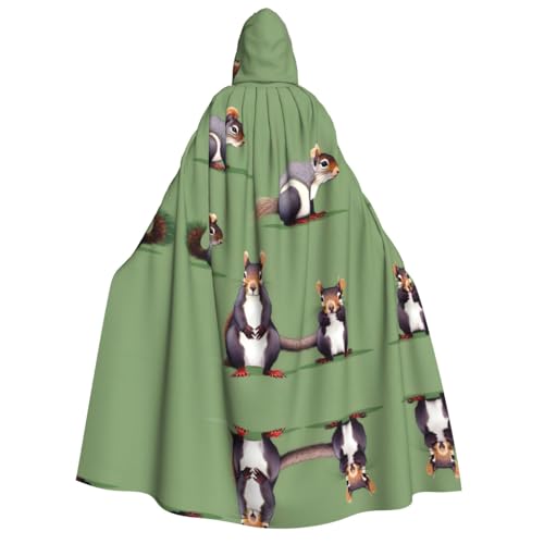 IPPONGET Roter Eichhörnchen-Druck, Unisex, Kapuzenumhang für Erwachsene, für Halloween, Cosplay, Renaissance-Messen IPPONGET Roter Eichhörnchen-Druck, Unisex, Kapuzenumhang für Erwachsene, für Halloween, Cosplay, Renaissance-Messen von IPPONGET