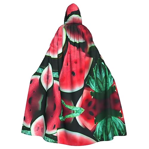 IPPONGET Roter Wassermelonen-Druck, Unisex, volle Länge, mit Kapuze, gruseliges Halloween-Kostüm, Zubehör, mittelalterliche Hexe, Vampir IPPONGET Roter Wassermelonen-Druck, Unisex, volle Länge, mit Kapuze, gruseliges Halloween-Kostüm, Zubehör, mittelalterliche Hexe, Vampir von IPPONGET