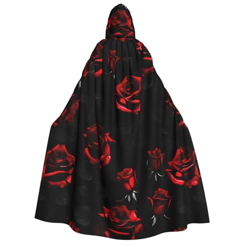 IPPONGET Roter und schwarzer Rosen-Umhang mit Kapuze für Erwachsene, Cosplay, Maskerade, Bühnenauftritte, Events, Fiesta-Umhang IPPONGET Roter und schwarzer Rosen-Umhang mit Kapuze für Erwachsene, Cosplay, Maskerade, Bühnenauftritte, Events, Fiesta-Umhang von IPPONGET