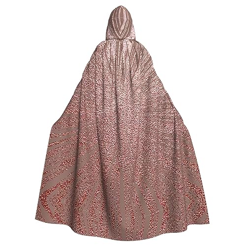 IPPONGET Rotgoldener rosafarbener Druck, Unisex, volle Länge, mit Kapuze, gruseliges Halloween-Kostüm, Zubehör, mittelalterlicher Hexen-Vampir IPPONGET Rotgoldener rosafarbener Druck, Unisex, volle Länge, mit Kapuze, gruseliges Halloween-Kostüm, Zubehör, mittelalterlicher Hexen-Vampir von IPPONGET