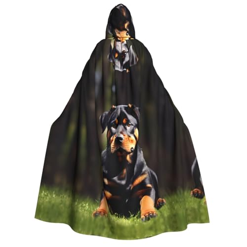IPPONGET Rottweiler Tapetendruck, Unisex, Kapuzenumhang für Erwachsene, für Halloween, Cosplay, Renaissance-Messen von IPPONGET