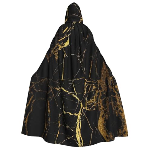 IPPONGET Schwarz-goldener Marmor-Druck, Unisex, Kapuzenumhang für Erwachsene, für Halloween, Cosplay, Renaissance-Messen, mit Kapuze IPPONGET Schwarz-goldener Marmor-Druck, Unisex, Kapuzenumhang für Erwachsene, für Halloween, Cosplay, Renaissance-Messen, mit Kapuze von IPPONGET