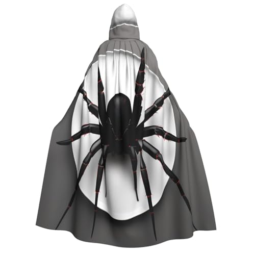IPPONGET Schwarzer Spinnen-Druck, Unisex, Kapuzenumhang für Erwachsene, für Halloween, Cosplay, Renaissance, Messen, mit Kapuze IPPONGET Schwarzer Spinnen-Druck, Unisex, Kapuzenumhang für Erwachsene, für Halloween, Cosplay, Renaissance, Messen, mit Kapuze von IPPONGET