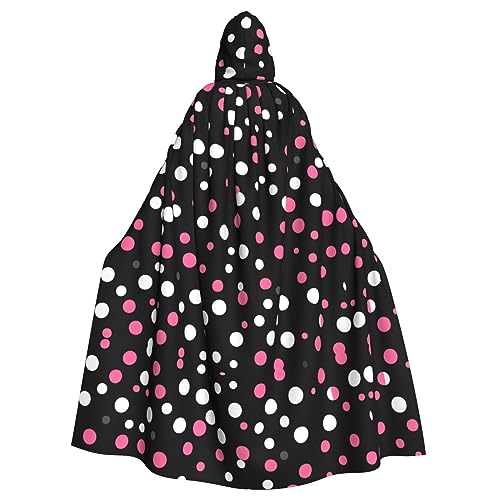 IPPONGET Schwarzes, gepunktetes Muster, Unisex, volle Länge, mit Kapuze, gruseliges Halloween-Kostüm, Zubehör, mittelalterliche Hexe, Vampir IPPONGET Schwarzes, gepunktetes Muster, Unisex, volle Länge, mit Kapuze, gruseliges Halloween-Kostüm, Zubehör, mittelalterliche Hexe, Vampir von IPPONGET