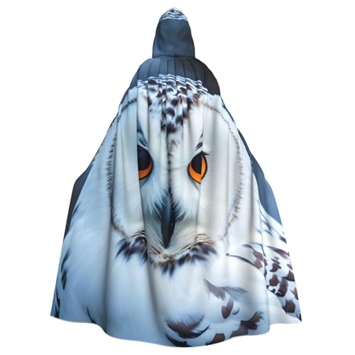 IPPONGET Snowy Owl Eyes Print Uni Full Length Hooded Spooky Halloween Costume Accessory Medieval Witch Vampire IPPONGET Snowy Owl Eyes Print Uni Full Length Hooded Spooky Halloween Costume Accessory Medieval Witch Vampire von IPPONGET