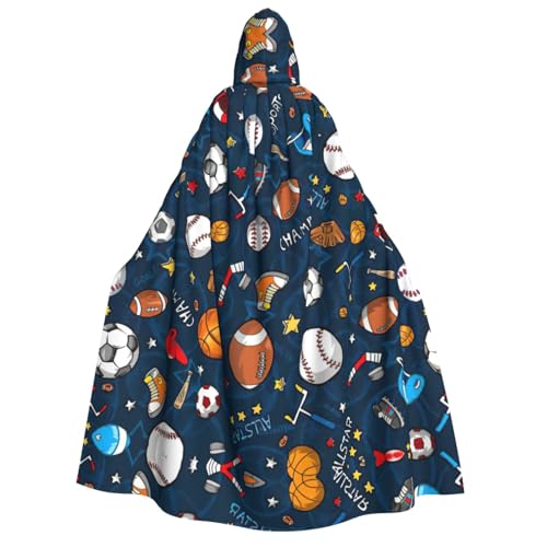IPPONGET Sport-Baseball-Spiel-Druck, Unisex, Kapuzenumhang für Erwachsene, für Halloween, Cosplay, Renaissance-Messen mit Kapuze IPPONGET Sport-Baseball-Spiel-Druck, Unisex, Kapuzenumhang für Erwachsene, für Halloween, Cosplay, Renaissance-Messen mit Kapuze von IPPONGET