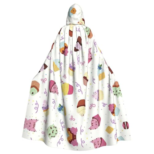 IPPONGET Süßer Cupcake-Druck, Karnevals-Umhang mit Kapuze, für Damen und Herren, für Cosplay und Mottopartys IPPONGET Süßer Cupcake-Druck, Karnevals-Umhang mit Kapuze, für Damen und Herren, für Cosplay und Mottopartys von IPPONGET