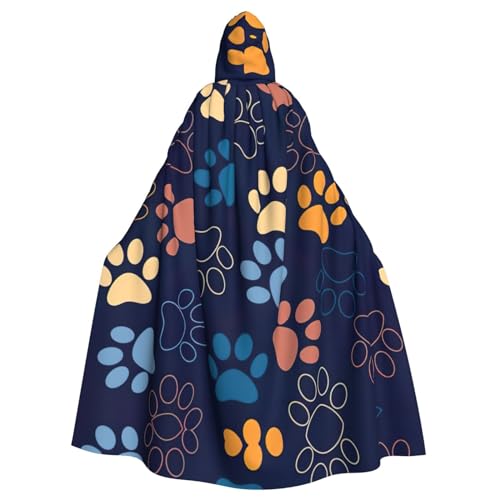 IPPONGET Süßer Hundepfotenabdruck, Unisex, volle Länge, mit Kapuze, gruseliges Halloween-Kostüm, Zubehör, mittelalterliches Hexen-Vampir IPPONGET Süßer Hundepfotenabdruck, Unisex, volle Länge, mit Kapuze, gruseliges Halloween-Kostüm, Zubehör, mittelalterliches Hexen-Vampir von IPPONGET