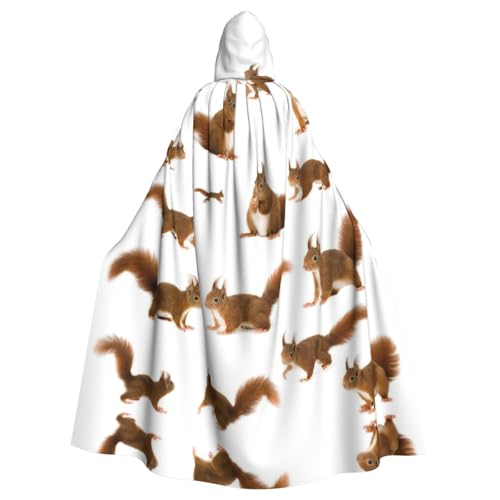 IPPONGET Süßes Eichhörnchen-Druck, Unisex, volle Länge, mit Kapuze, gruseliges Halloween-Kostüm, Zubehör, mittelalterlicher Hexen-Vampir IPPONGET Süßes Eichhörnchen-Druck, Unisex, volle Länge, mit Kapuze, gruseliges Halloween-Kostüm, Zubehör, mittelalterlicher Hexen-Vampir von IPPONGET