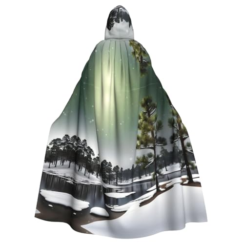 IPPONGET Tannennadelbaum, Winterdruck, Unisex, volle Länge, mit Kapuze, gruseliges Halloween-Kostüm, Zubehör, mittelalterliche Hexe, Vampir IPPONGET Tannennadelbaum, Winterdruck, Unisex, volle Länge, mit Kapuze, gruseliges Halloween-Kostüm, Zubehör, mittelalterliche Hexe, Vampir von IPPONGET