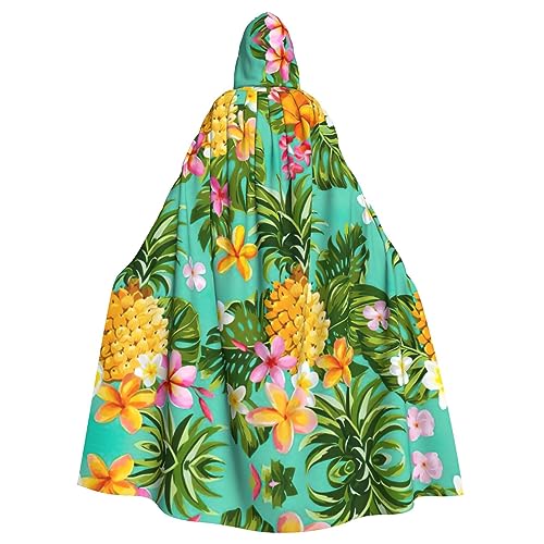 IPPONGET Tropische Früchte, Ananas-Druck, Unisex, volle Länge, mit Kapuze, gruseliges Halloween-Kostüm, Zubehör, mittelalterliche Hexe, Vampir IPPONGET Tropische Früchte, Ananas-Druck, Unisex, volle Länge, mit Kapuze, gruseliges Halloween-Kostüm, Zubehör, mittelalterliche Hexe, Vampir von IPPONGET