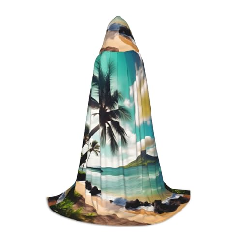 IPPONGET Tropischer Strandpalmen-Druck, Kapuzenumhang, Karneval, Mottoparty, Dekoration, Vampir, Rollenspiel, Gothic, Cosplay IPPONGET Tropischer Strandpalmen-Druck, Kapuzenumhang, Karneval, Mottoparty, Dekoration, Vampir, Rollenspiel, Gothic, Cosplay von IPPONGET