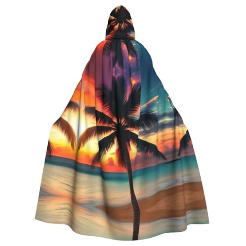 IPPONGET Tropischer Strandumhang mit Palme, Sonnenuntergang, mit Kapuze, für Damen und Herren, für Cosplay und Mottopartys IPPONGET Tropischer Strandumhang mit Palme, Sonnenuntergang, mit Kapuze, für Damen und Herren, für Cosplay und Mottopartys von IPPONGET