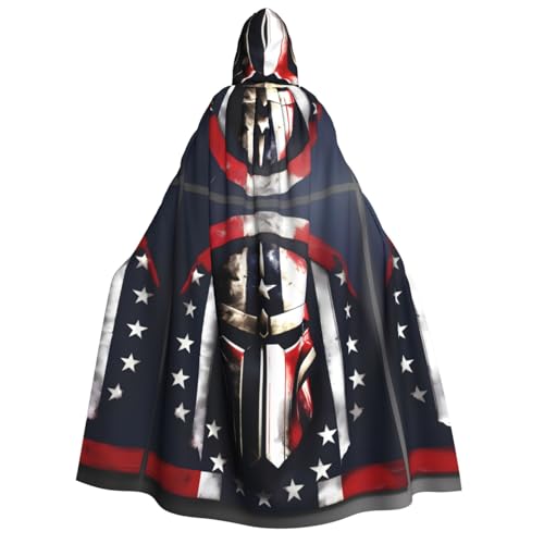 IPPONGET Umhang mit Kapuze, USA-Flagge, amerikanischer Spartaner-Druck, Unisex, für Erwachsene, für Halloween, Cosplay, Renaissance-Messen IPPONGET Umhang mit Kapuze, USA-Flagge, amerikanischer Spartaner-Druck, Unisex, für Erwachsene, für Halloween, Cosplay, Renaissance-Messen von IPPONGET