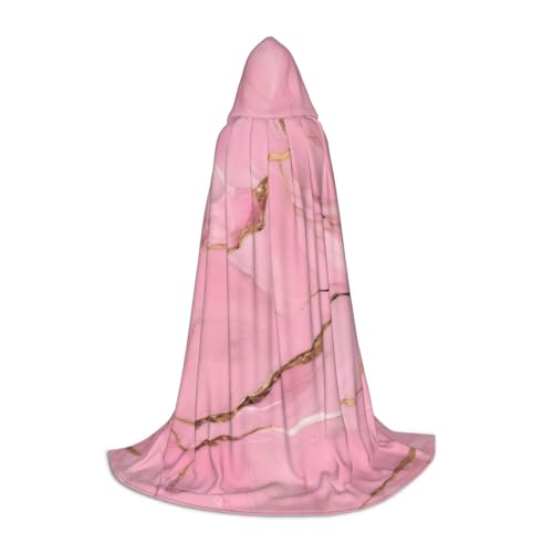 IPPONGET Umhang mit Kapuze, rosa Marmor-Textur, für Karneval, Mottoparty, Dekoration, Vampir, Rollenspiel, Gothic, Cosplay von IPPONGET