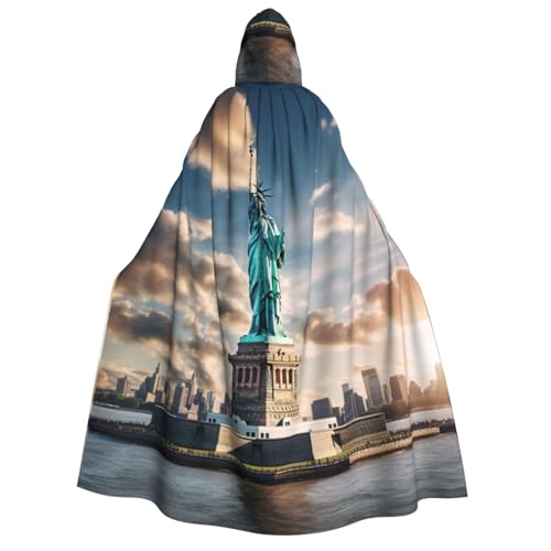 IPPONGET Umhang mit Kapuze für Erwachsene, Freiheitsstatue in NYC, für Cosplay, Maskerade, Bühnenaufführungen, Events, Fiesta-Umhang von IPPONGET