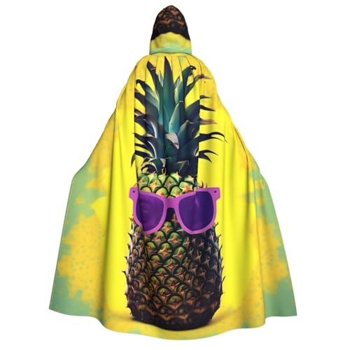 IPPONGET Umhang mit Kapuze für Erwachsene, Motiv: Psych Ananas, für Cosplay, Maskerade, Bühnenauftritte, Events, Fiesta-Umhang von IPPONGET