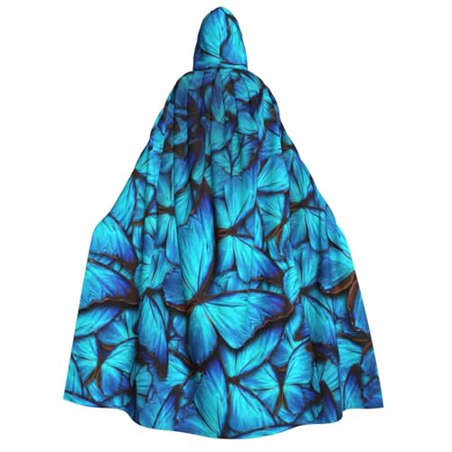 IPPONGET Umhang mit Kapuze für Erwachsene, Motiv: viele blaue Schmetterlinge, für Cosplay, Maskerade, Bühnenauftritte, Veranstaltungen, Fiesta-Umhang IPPONGET Umhang mit Kapuze für Erwachsene, Motiv: viele blaue Schmetterlinge, für Cosplay, Maskerade, Bühnenauftritte, Veranstaltungen, Fiesta-Umhang von IPPONGET