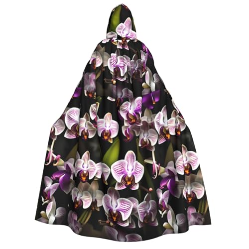 IPPONGET Umhang mit Kapuze für Erwachsene, Orchideen-Druck, für Cosplay, Maskerade, Bühnenauftritte, Events, Fiesta-Umhang IPPONGET Umhang mit Kapuze für Erwachsene, Orchideen-Druck, für Cosplay, Maskerade, Bühnenauftritte, Events, Fiesta-Umhang von IPPONGET