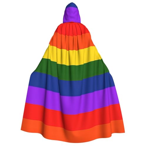 IPPONGET Umhang mit Kapuze für Erwachsene, Regenbogen-Flagge, für Cosplay, Maskerade, Bühnenauftritte, Veranstaltungen, Fiesta-Umhang IPPONGET Umhang mit Kapuze für Erwachsene, Regenbogen-Flagge, für Cosplay, Maskerade, Bühnenauftritte, Veranstaltungen, Fiesta-Umhang von IPPONGET