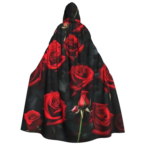 IPPONGET Umhang mit Kapuze für Erwachsene, Rosen-Blumendruck, für Cosplay, Maskerade, Bühnenauftritte, Veranstaltungen, Fiesta-Umhang IPPONGET Umhang mit Kapuze für Erwachsene, Rosen-Blumendruck, für Cosplay, Maskerade, Bühnenauftritte, Veranstaltungen, Fiesta-Umhang von IPPONGET