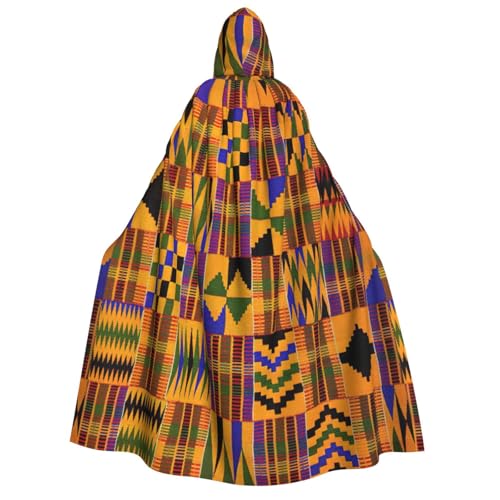 IPPONGET Umhang mit Kapuze für Erwachsene, afrikanisches Ethno-Muster, für Cosplay, Maskerade, Bühnenauftritte, Veranstaltungen, Fiesta-Umhang von IPPONGET