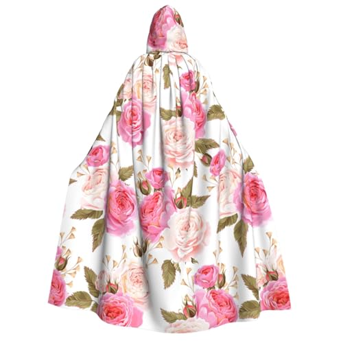 IPPONGET Umhang mit Kapuze für Erwachsene, mit Blumenmuster, Rosenmotiv, für Cosplay, Maskerade, Bühnenauftritte, Veranstaltungen, Fiesta-Umhang von IPPONGET