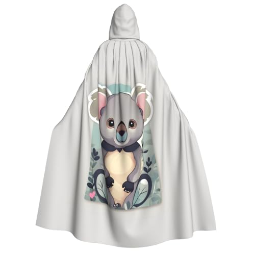 IPPONGET Umhang mit Kapuze für Erwachsene, mit schönem Koala-Druck, für Cosplay, Maskerade, Bühnenauftritte, Events, Fiesta-Umhang von IPPONGET