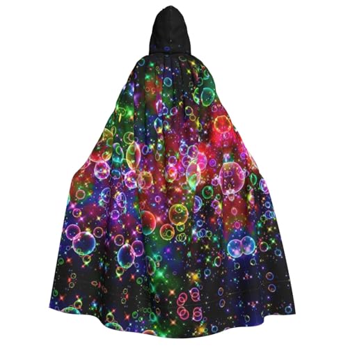 IPPONGET Umhang mit Kapuze und buntem Regenbogen-Stern-Druck, Unisex, für Erwachsene, für Halloween, Cosplay, Renaissance-Messen von IPPONGET