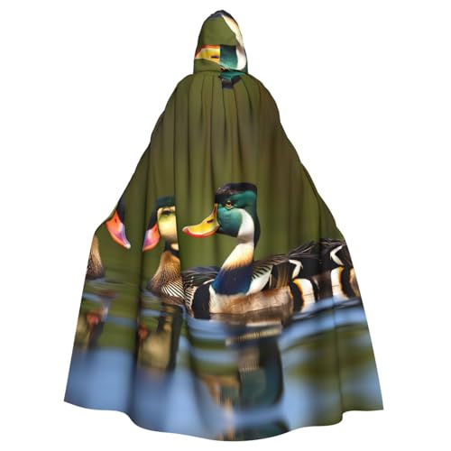 IPPONGET Umhang mit zwei Stockenten und Enten bedruckt, mit Kapuze, für Damen und Herren, für Cosplay und Mottopartys von IPPONGET