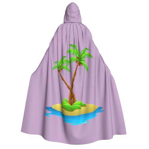 IPPONGET Unisex Kapuzenumhang mit 3D-Palmen-Druck, für Erwachsene, für Halloween, Cosplay, Renaissance-Messen von IPPONGET