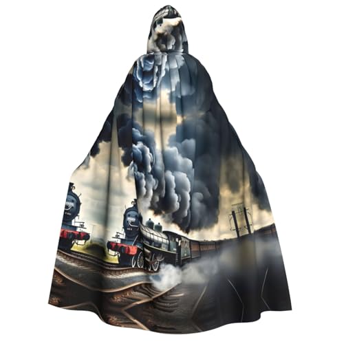 IPPONGET Unisex Kapuzenumhang mit Dampfzug, Wolken-Druck, für Erwachsene, für Halloween, Cosplay, Renaissance-Messen von IPPONGET