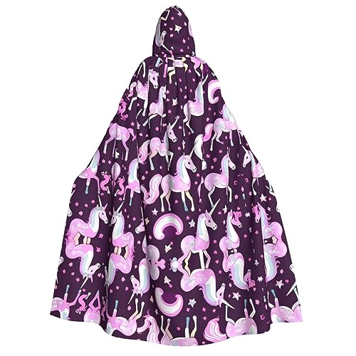 IPPONGET Unisex-Kapuzenumhang mit Einhorn-Aufdruck, für Erwachsene, Halloween, Cosplay, Renaissance, Messen, mit Kapuze von IPPONGET