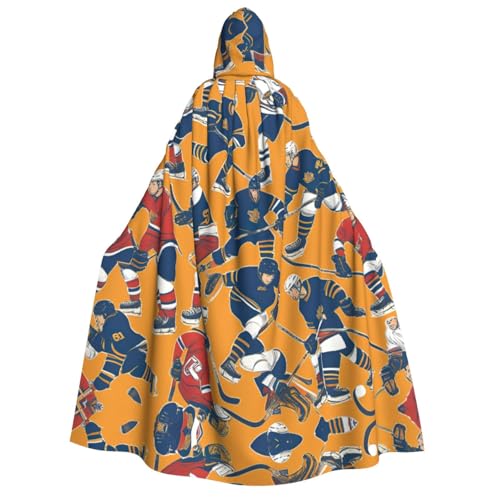 IPPONGET Unisex Kapuzenumhang mit Hockey-Aufdruck, für Erwachsene, für Halloween, Cosplay, Renaissance, Messen, mit Kapuze IPPONGET Unisex Kapuzenumhang mit Hockey-Aufdruck, für Erwachsene, für Halloween, Cosplay, Renaissance, Messen, mit Kapuze von IPPONGET