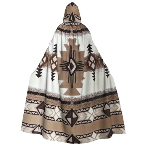 IPPONGET Unisex-Kapuzenumhang mit Indianer-Druck, für Erwachsene, für Halloween, Cosplay, Renaissance-Messen, mit Kapuze von IPPONGET