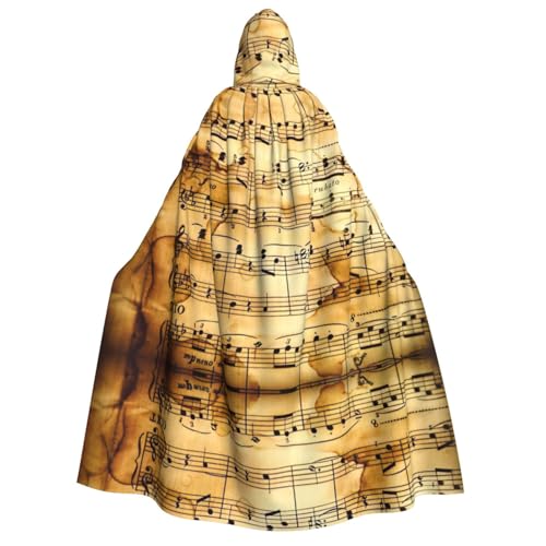 IPPONGET Unisex-Kapuzenumhang mit Musiknoten-Aufdruck, für Erwachsene, für Halloween, Cosplay, Renaissance-Messen, mit Kapuze IPPONGET Unisex-Kapuzenumhang mit Musiknoten-Aufdruck, für Erwachsene, für Halloween, Cosplay, Renaissance-Messen, mit Kapuze von IPPONGET