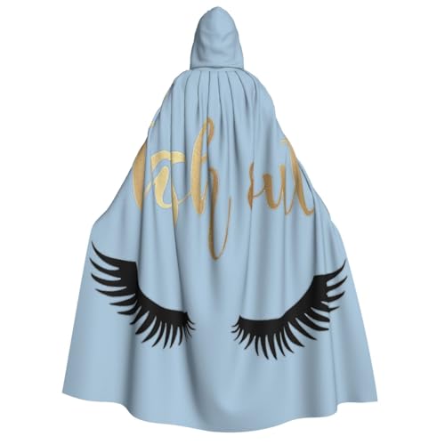 IPPONGET Unisex Kapuzenumhang mit Wimpernaufdruck, für Erwachsene, für Halloween, Cosplay, Renaissance, Messen, mit Kapuze IPPONGET Unisex Kapuzenumhang mit Wimpernaufdruck, für Erwachsene, für Halloween, Cosplay, Renaissance, Messen, mit Kapuze von IPPONGET