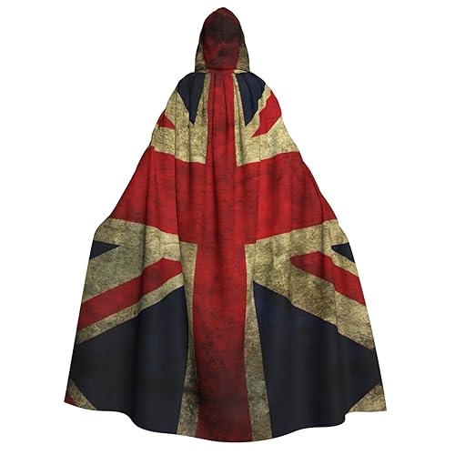 IPPONGET Unisex Kapuzenumhang mit britischer Flagge, für Erwachsene, für Halloween, Cosplay, Renaissance, Messen, mit Kapuze von IPPONGET
