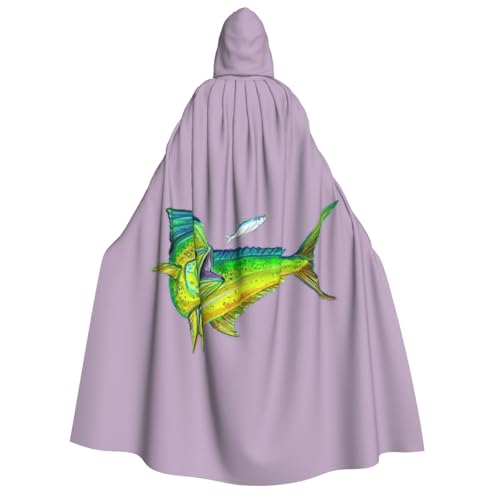 IPPONGET Unisex Kapuzenumhang mit grünem Fischaufdruck, für Erwachsene, für Halloween, Cosplay, Renaissance, Messen, mit Kapuze IPPONGET Unisex Kapuzenumhang mit grünem Fischaufdruck, für Erwachsene, für Halloween, Cosplay, Renaissance, Messen, mit Kapuze von IPPONGET