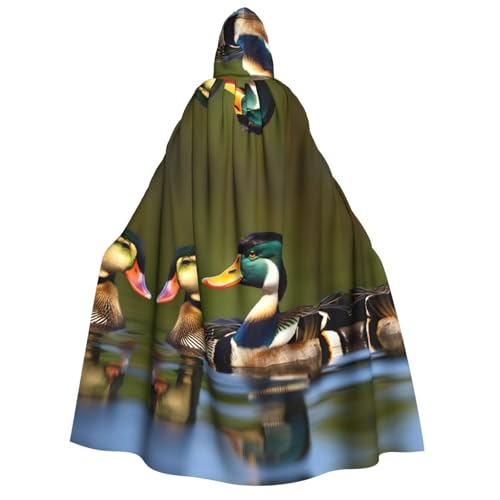 IPPONGET Unisex Kapuzenumhang mit zwei Stockenten-Aufdruck, für Erwachsene, für Halloween, Cosplay, Renaissance-Messen von IPPONGET