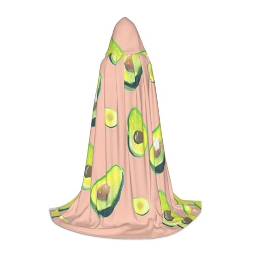 IPPONGET Viele Avocado-Bilder, Druck mit Kapuze, Umhang, Karneval, Mottoparty, Dekoration, Vampir, Rollenspiel, Gothic, Cosplay von IPPONGET