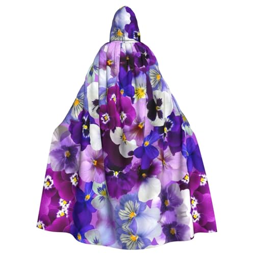 IPPONGET Violetter Blumendruck, Unisex, volle Länge, mit Kapuze, gruseliges Halloween-Kostüm, Zubehör, mittelalterliche Hexe, Vampir IPPONGET Violetter Blumendruck, Unisex, volle Länge, mit Kapuze, gruseliges Halloween-Kostüm, Zubehör, mittelalterliche Hexe, Vampir von IPPONGET