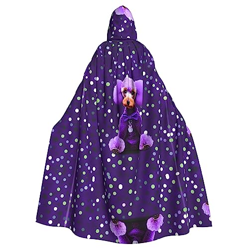 IPPONGET Violetter Pudel, gepunktet, Unisex, volle Länge, mit Kapuze, gruseliges Halloween-Kostüm, Zubehör, mittelalterlicher Hexen-Vampir IPPONGET Violetter Pudel, gepunktet, Unisex, volle Länge, mit Kapuze, gruseliges Halloween-Kostüm, Zubehör, mittelalterlicher Hexen-Vampir von IPPONGET
