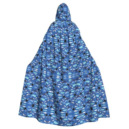 IPPONGET Walmuster-Druck, Unisex, volle Länge, mit Kapuze, gruseliges Halloween-Kostüm, Zubehör, mittelalterliche Hexe, Vampir IPPONGET Walmuster-Druck, Unisex, volle Länge, mit Kapuze, gruseliges Halloween-Kostüm, Zubehör, mittelalterliche Hexe, Vampir von IPPONGET