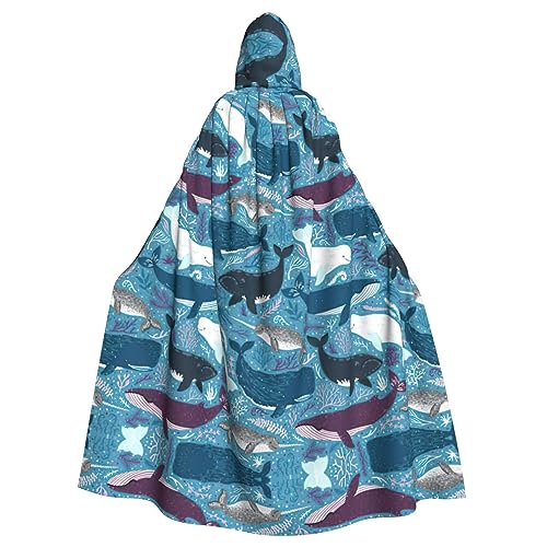 IPPONGET Walmuster-Druck, Unisex, volle Länge, mit Kapuze, gruseliges Halloween-Kostüm, Zubehör, mittelalterliche Hexe, Vampir IPPONGET Walmuster-Druck, Unisex, volle Länge, mit Kapuze, gruseliges Halloween-Kostüm, Zubehör, mittelalterliche Hexe, Vampir von IPPONGET