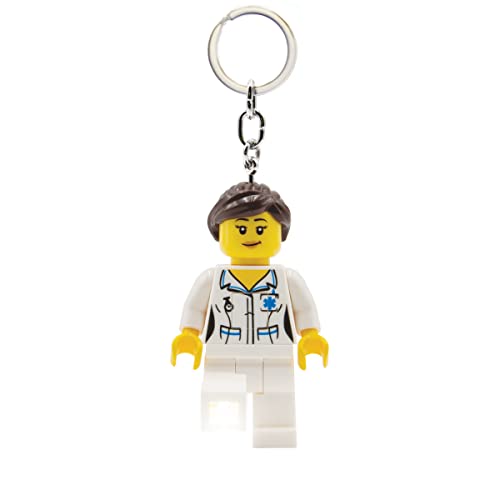 LEGO Iconic Krankenschwester Schlüsselanhänger Taschenlampe - 76 mm große Figur (KE186) - inklusive 2 CR2025 Batterien von IQ