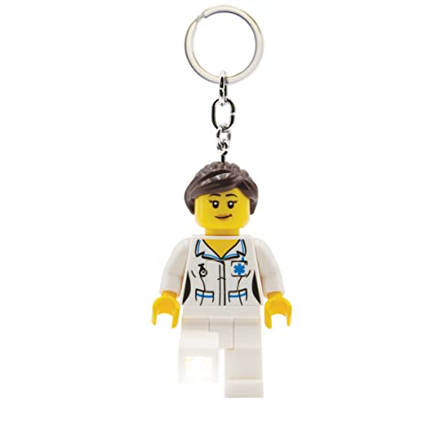 Lego Iconic Krankenschwester Schlüsselanhänger Taschenlampe - 76 mm große Figur (KE186) - inklusive 2 CR2025 Batterien von IQ